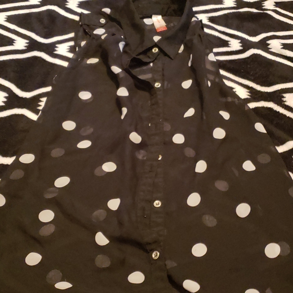 A tank top button up polka dot size L 11-13